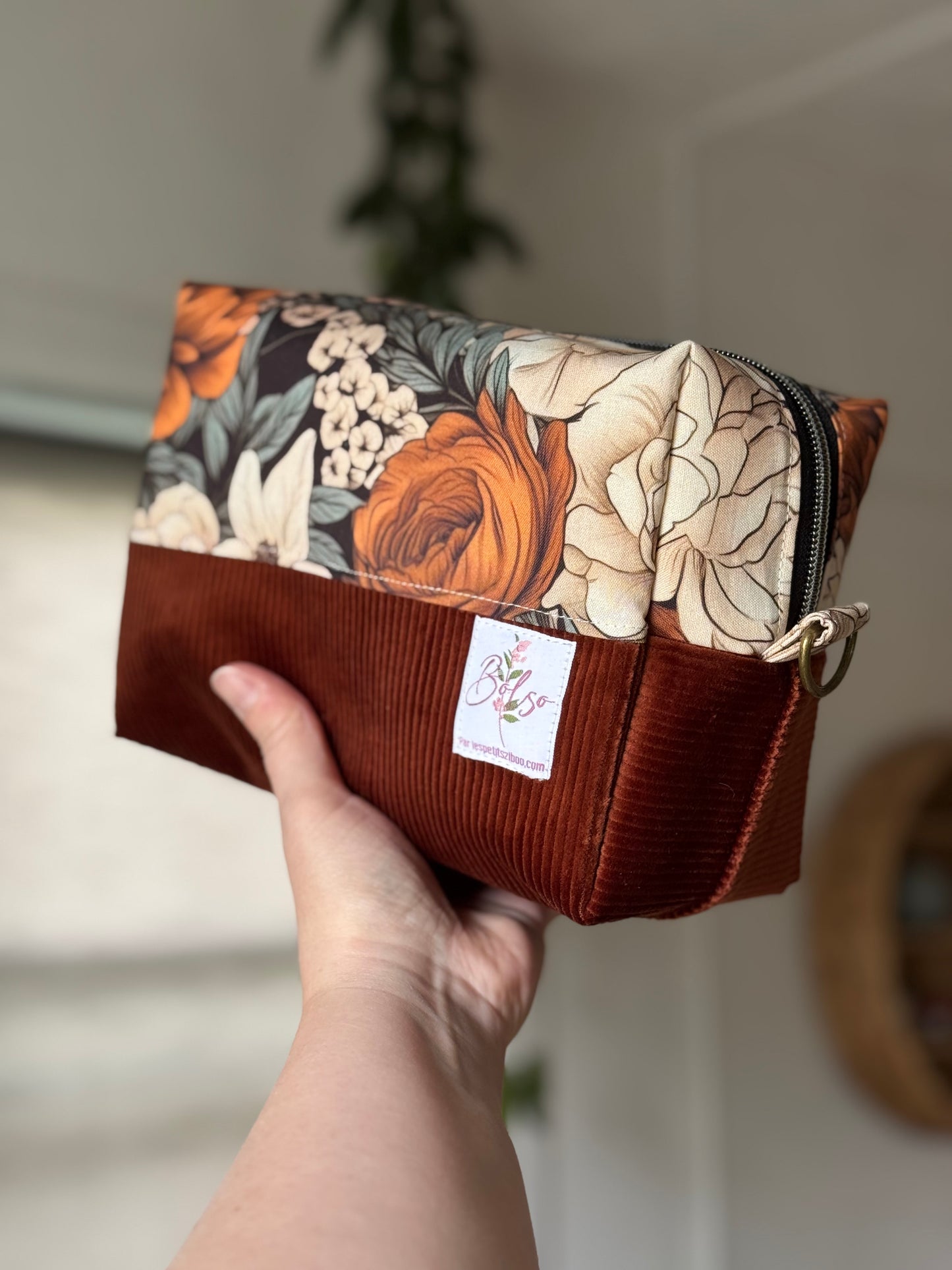 Grande Trousse à maquillage, médicaments, produits de soin... avec fermeture éclair, extérieur matelassé et intérieur en coton Canvas, en stock prêtes à partir !