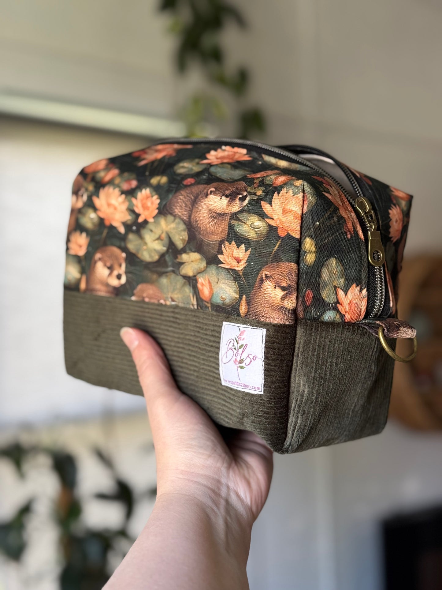 Grande Trousse à maquillage, médicaments, produits de soin... avec fermeture éclair, extérieur matelassé et intérieur en coton Canvas, en stock prêtes à partir !