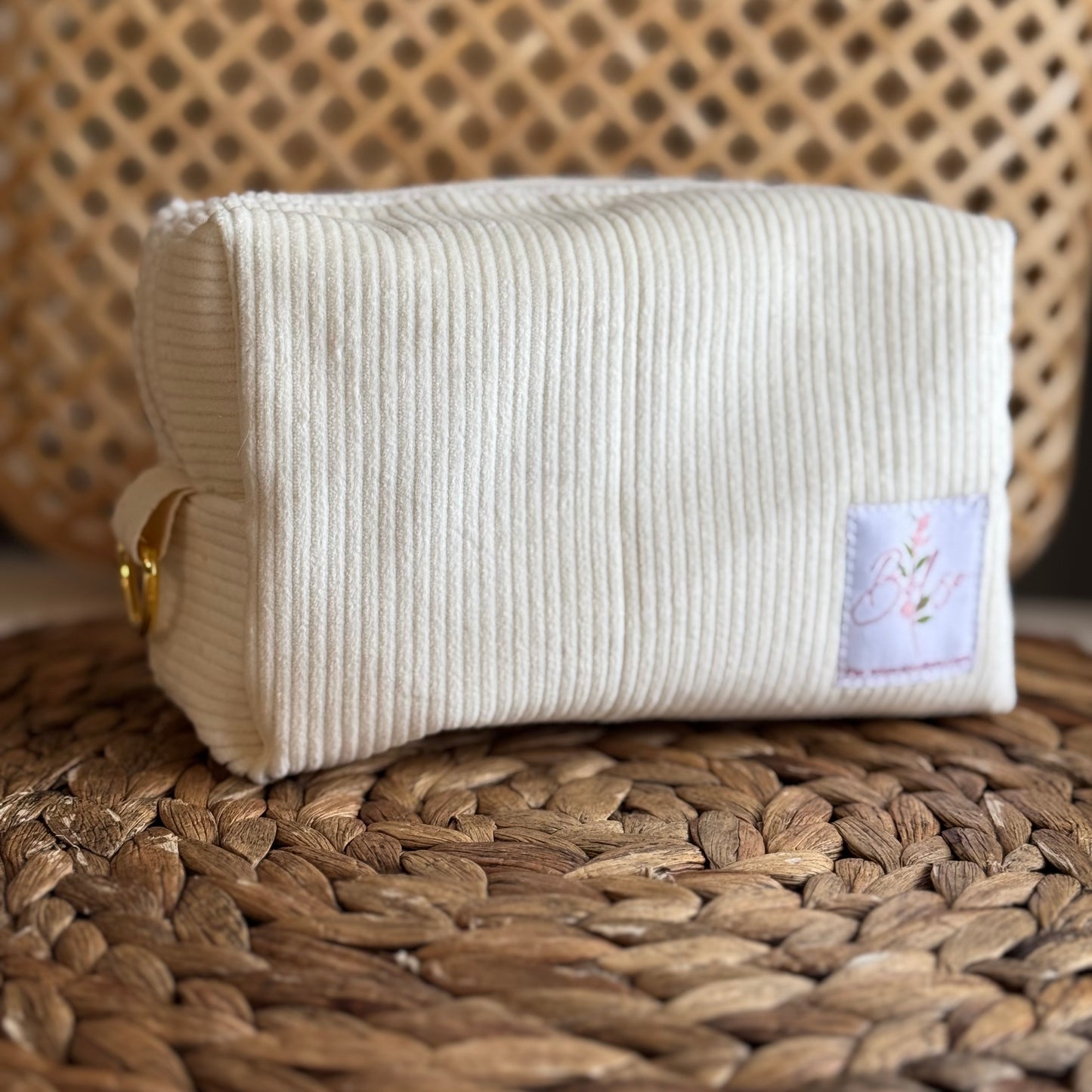Small pencil case, pencil case or other .. with zipper and interior in Canvas (thick cotton) in stock ready to ship