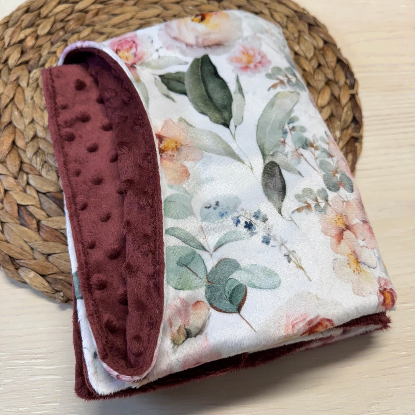 Doudou Douce des 2 cotés PRÊTES À PARTIR,   minky (peluche) imprimé devant et arrière minky ou fourrure