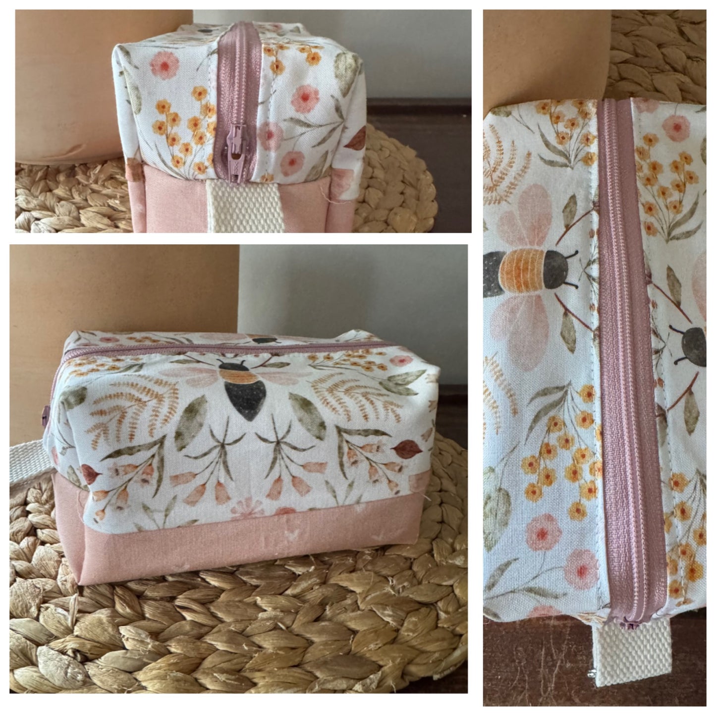 Petite Trousse, étui à crayon ou autre .. avec fermeture éclair et intérieur en Canvas (coton épais) en stock prêtes à partir