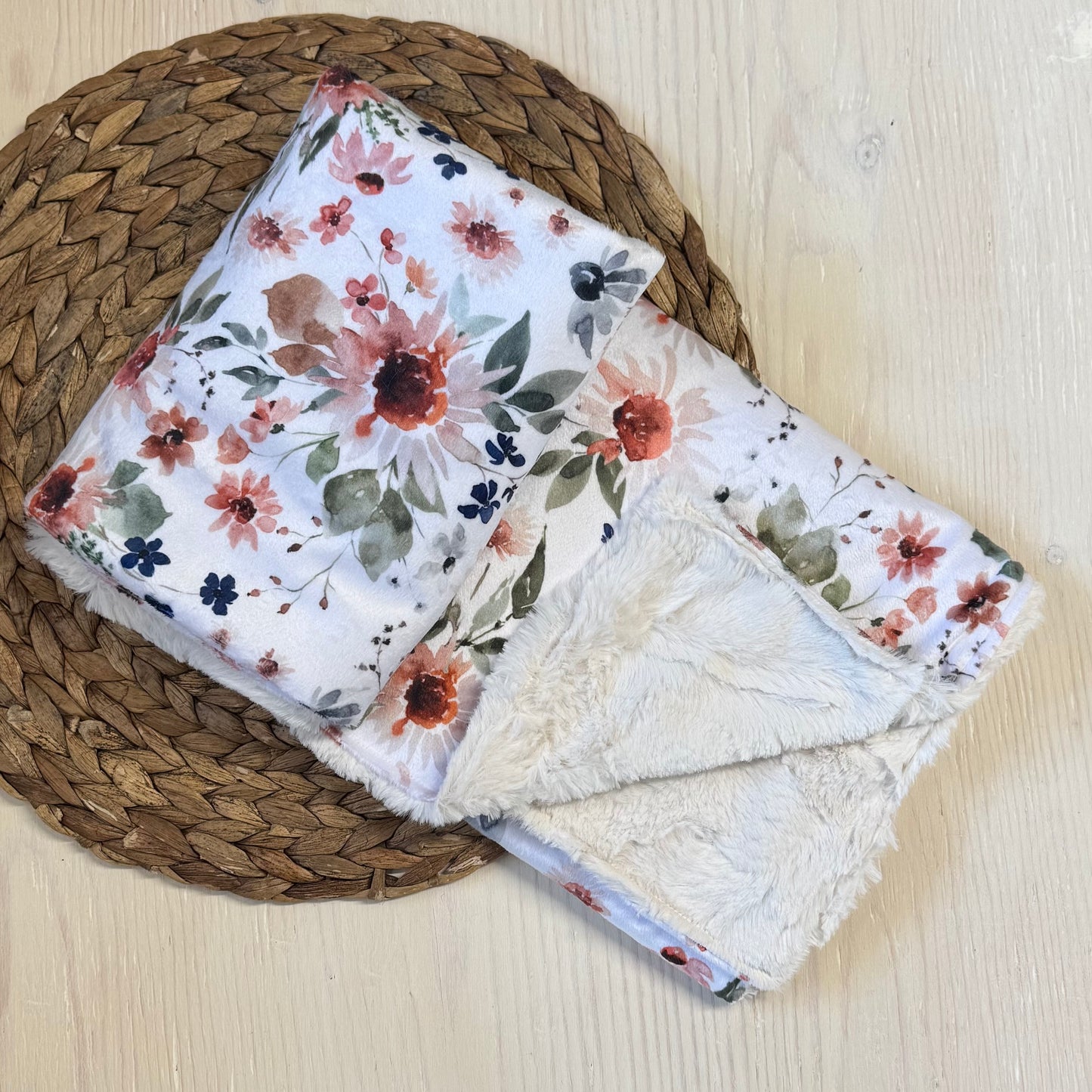 Doudou Douce des 2 cotés PRÊTES À PARTIR,   minky (peluche) imprimé devant et arrière minky ou fourrure