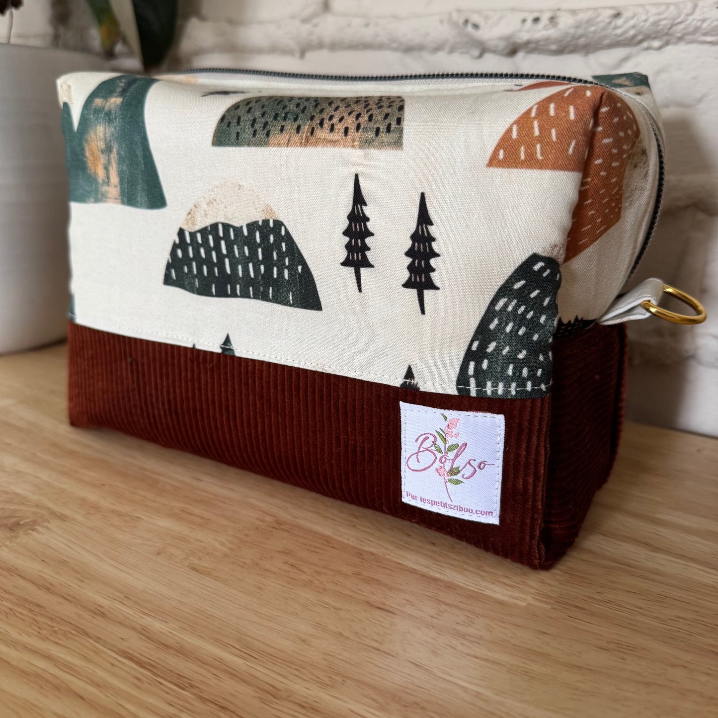 Grande Trousse à maquillage, médicaments, produits de soin... avec fermeture éclair, extérieur matelassé et intérieur en coton Canvas, en stock prêtes à partir !