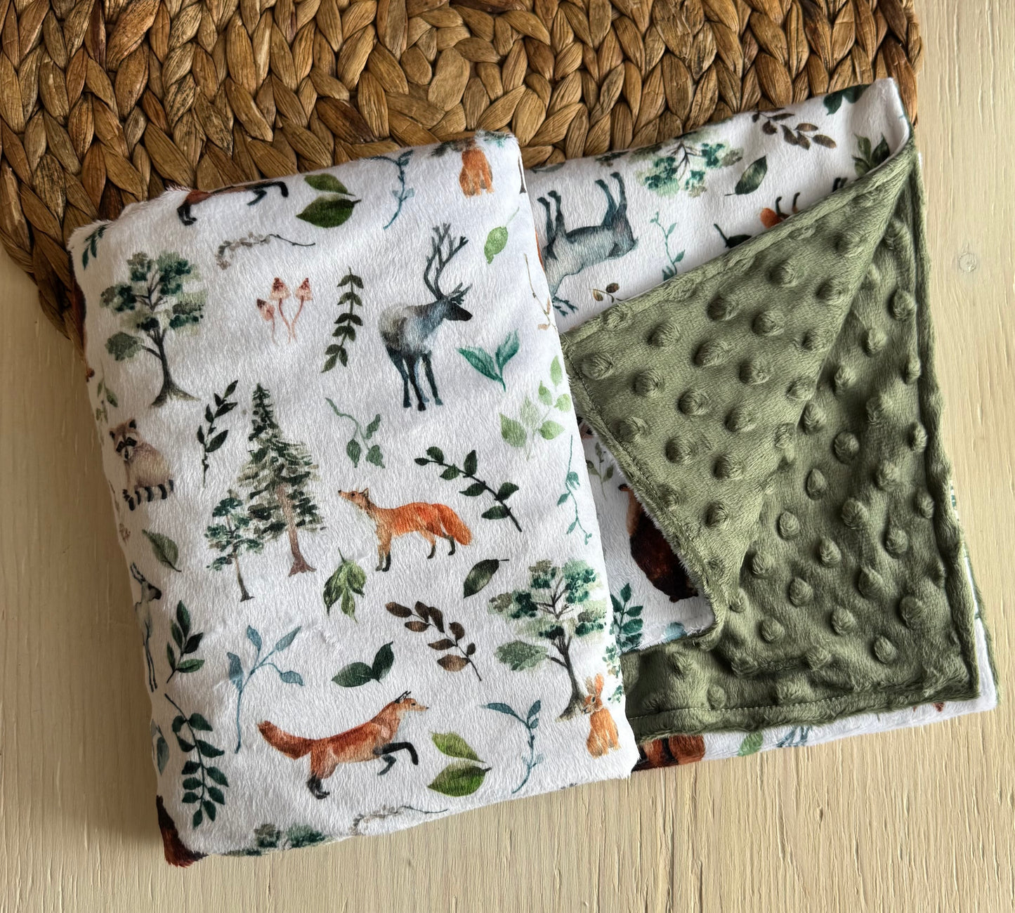 Doudou Douce des 2 cotés PRÊTES À PARTIR,   minky (peluche) imprimé devant et arrière minky ou fourrure