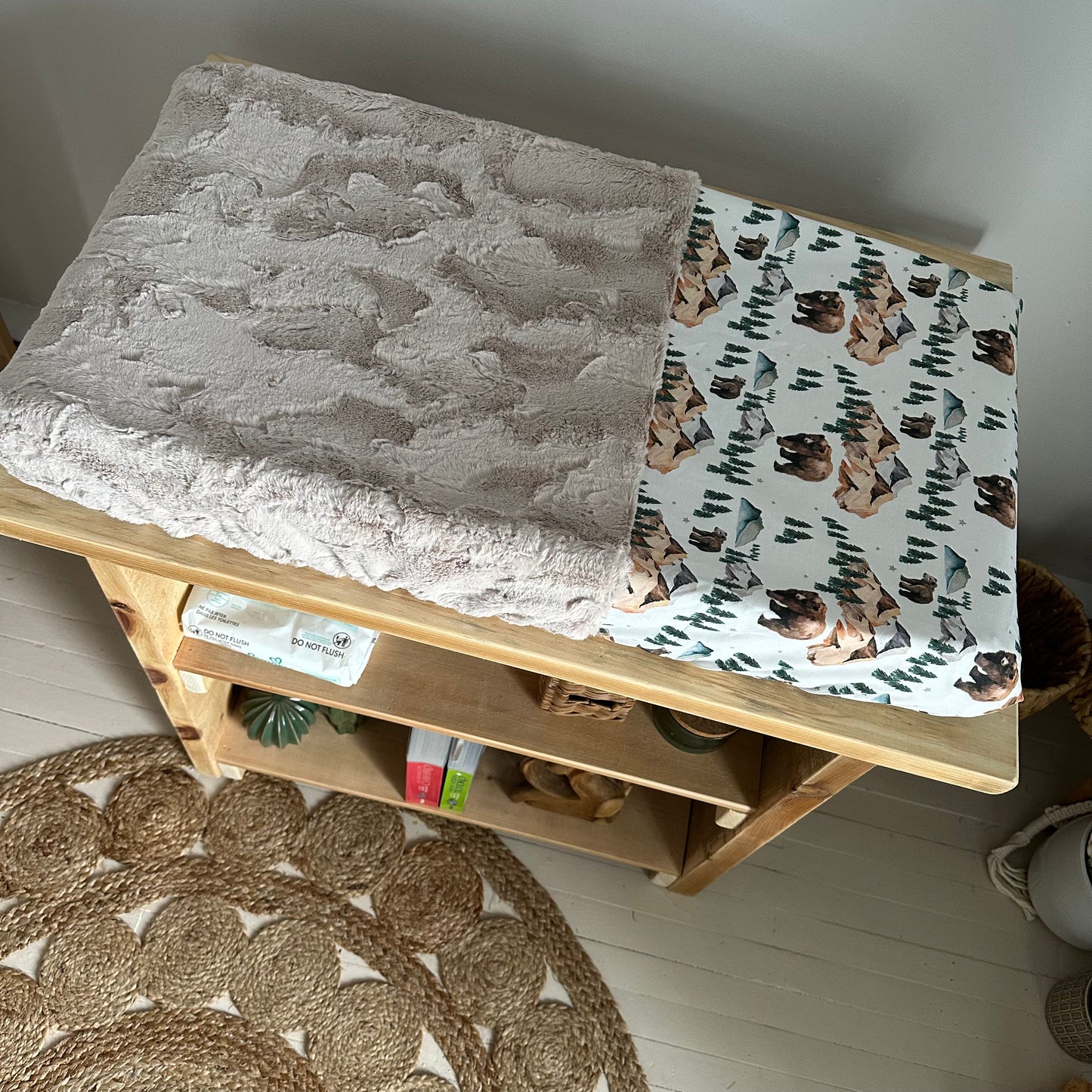 Couverture de style Courtepointe OURS BRUN Endos doux au choix et possibilité d'ajouter des accessoires assortis