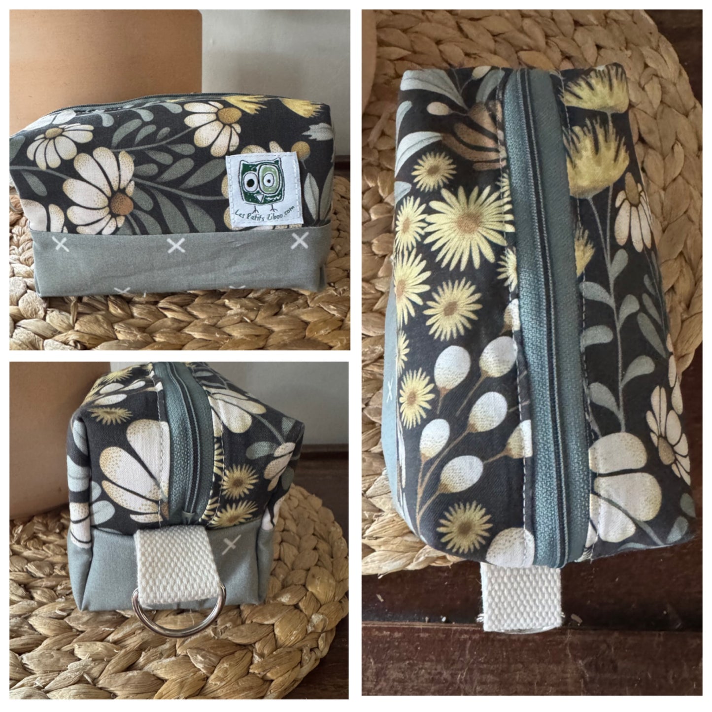 Petite Trousse, étui à crayon ou autre .. avec fermeture éclair et intérieur en Canvas (coton épais) en stock prêtes à partir