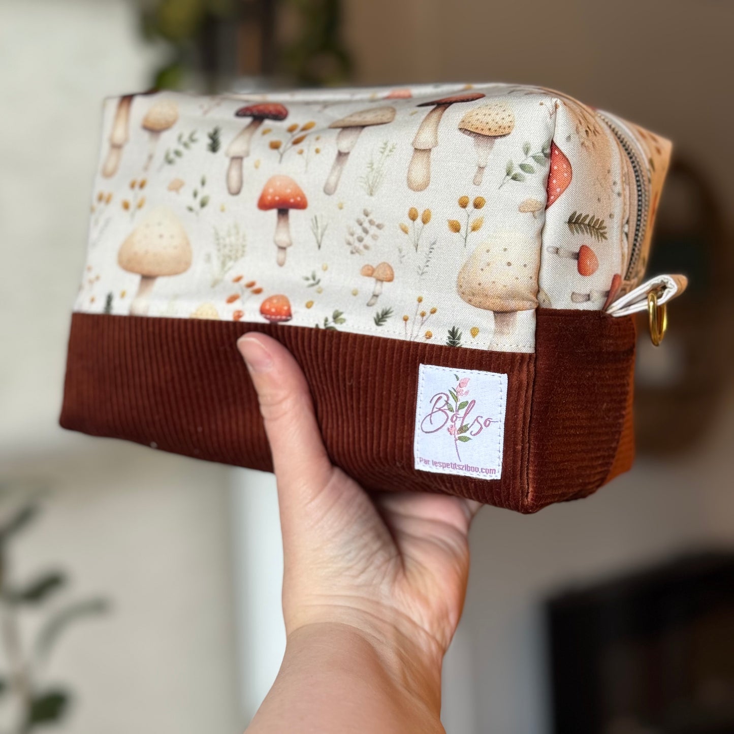 Grande Trousse à maquillage, médicaments, produits de soin... avec fermeture éclair, extérieur matelassé et intérieur en coton Canvas, en stock prêtes à partir !