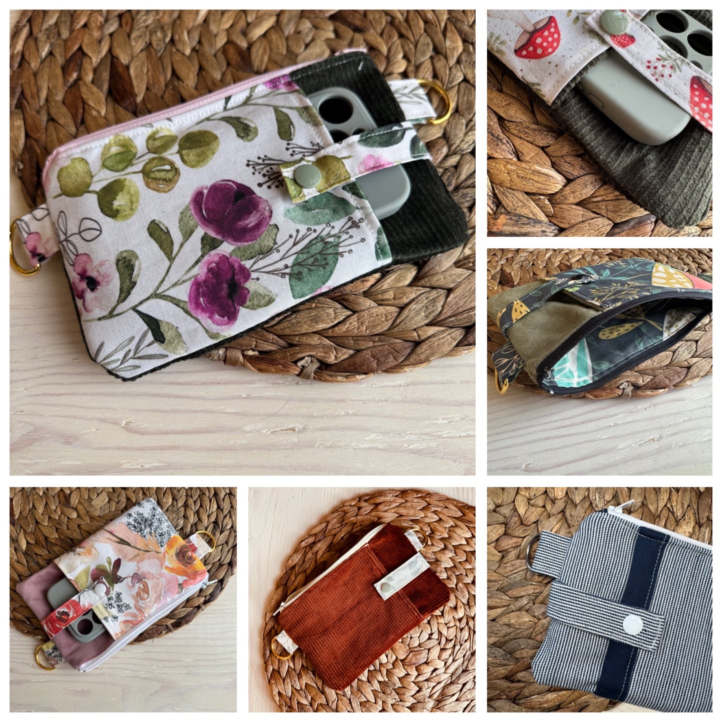 Pochette style petite sacoche, porte cellulaire, prêtes à partir