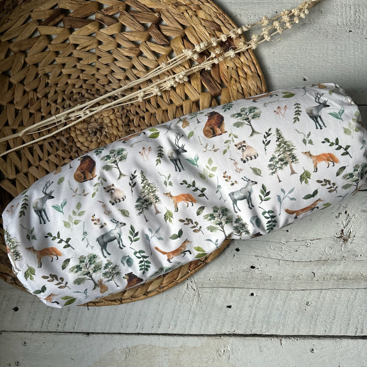 Prêt à partir, Coussin d'allaitement Cylindrique rempli d'écales de sarrasin. Longueur de 20''