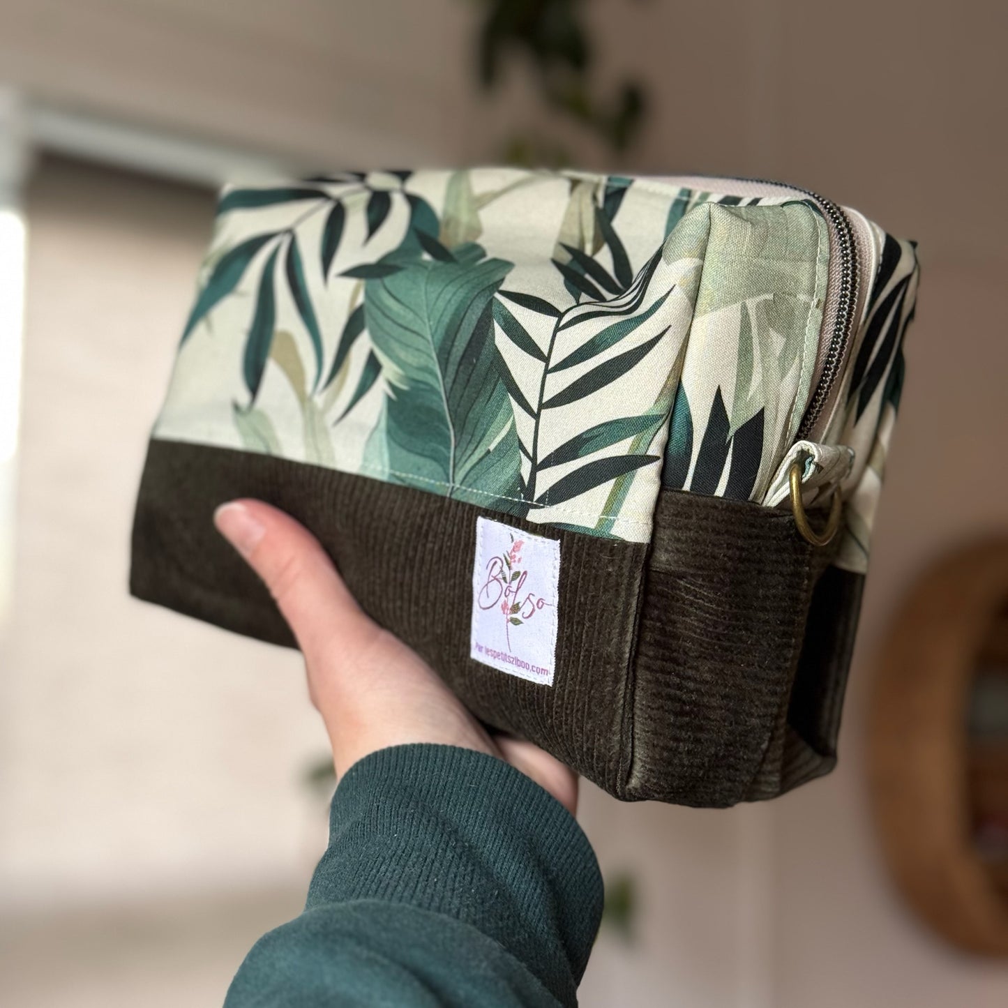 Grande Trousse à maquillage, médicaments, produits de soin... avec fermeture éclair, extérieur matelassé et intérieur en coton Canvas, en stock prêtes à partir !