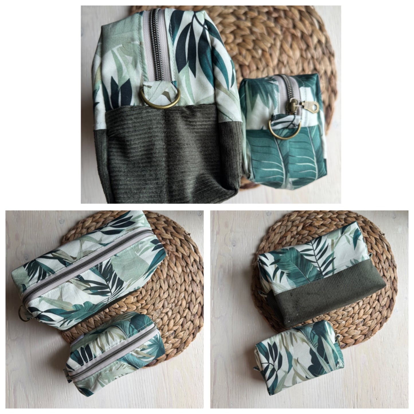 Grande Trousse à maquillage, médicaments, produits de soin... avec fermeture éclair, extérieur matelassé et intérieur en coton Canvas, en stock prêtes à partir !