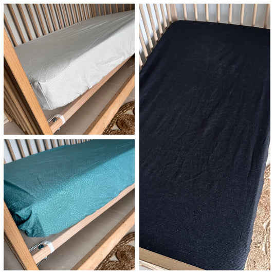 SOLDE, liquidation drap contour motif 100% coton