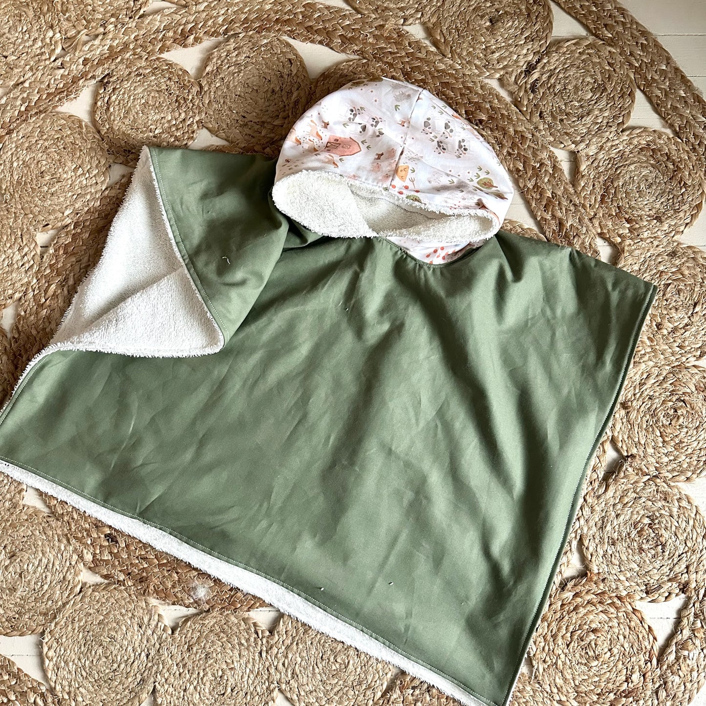 SOLDE Poncho de plage, poncho de bain, cape de bain, serviette à capuchon, sortie de bain de type poncho, 100% coton PRÊTS À PARTIR