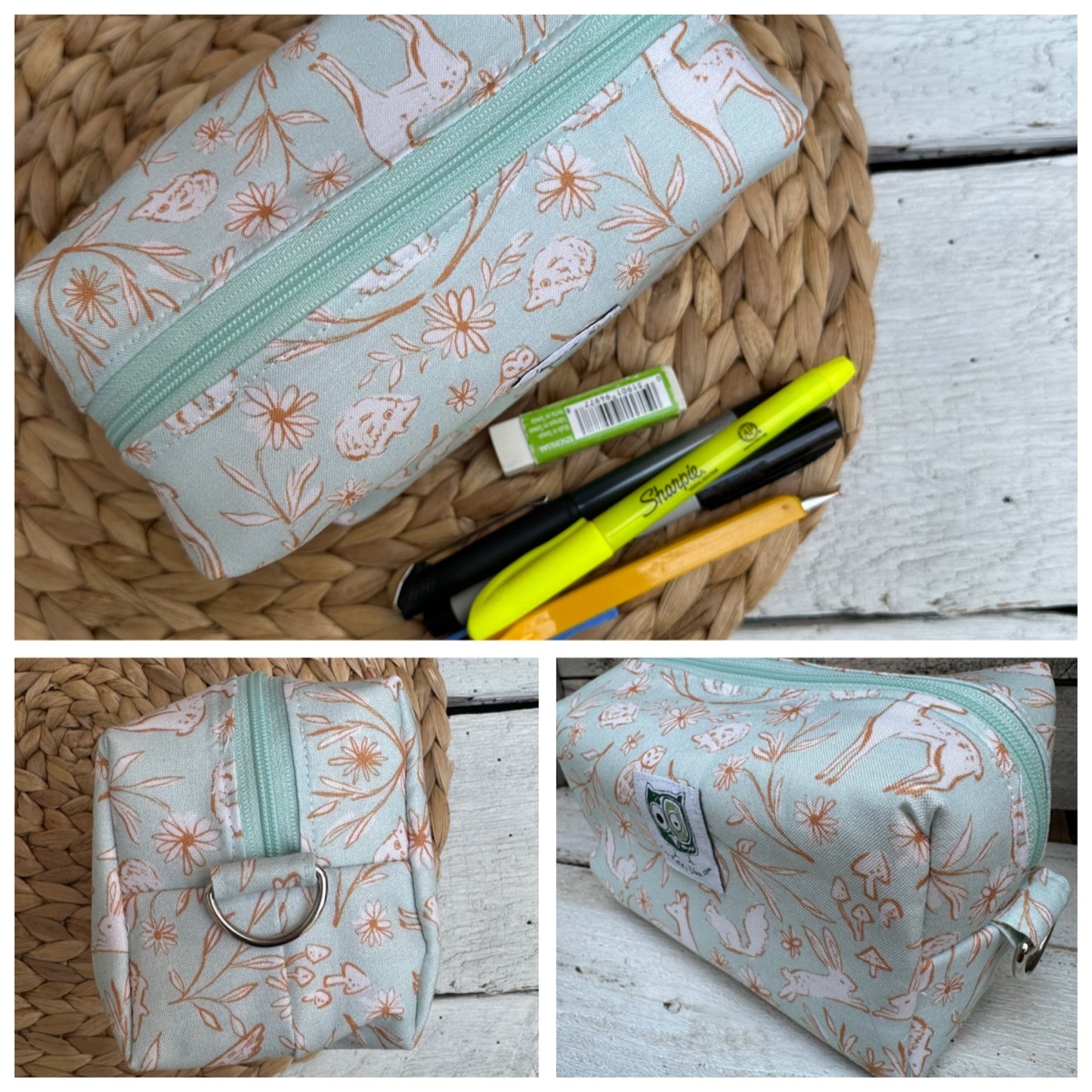Petite Trousse, étui à crayon ou autre .. avec fermeture éclair et intérieur en Canvas (coton épais) en stock prêtes à partir