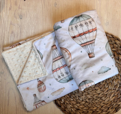 Doudou Douce on both sides READY TO SHIP, minky (plush) printed on the front and minky or fur on the back