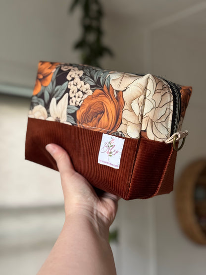 Grande Trousse à maquillage, médicaments, produits de soin... avec fermeture éclair, extérieur matelassé et intérieur en coton Canvas, en stock prêtes à partir !