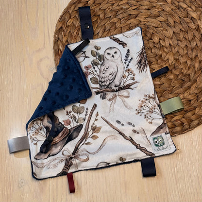 Doudou Rikiki soft on both sides, IN STOCK READY TO GO! doudou pacifier clip / toy, size 10x10" (25cm x 25cm) minky backing