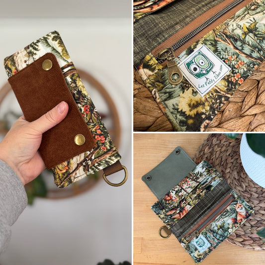 Portefeuille avec compartiment à cartes, emplacement pour argent papier, fermeture éclair pour monnaie
