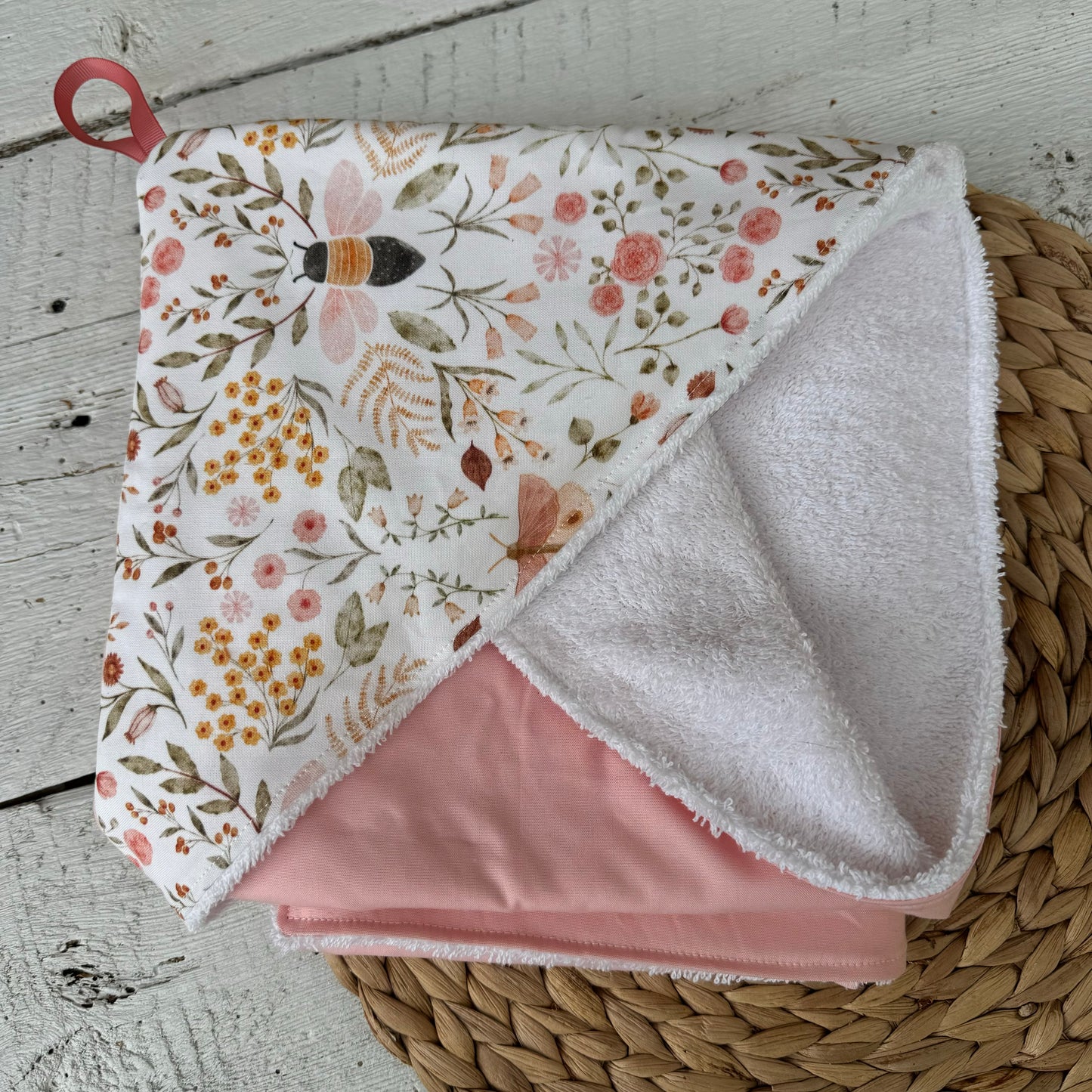 Prête à partir ! Sortie de bain, serviette de bain,  intérieur en ratine absorbante.