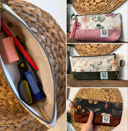 Étui à crayon, pochette rectangulaire pour crayons ou autre produit. Petite trousse mince
