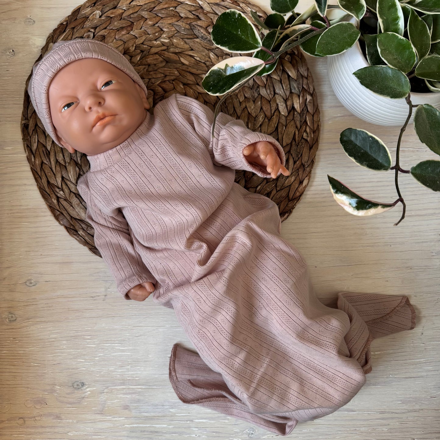 Nuisette, jaquette, robe de nuit en coton pour bébé