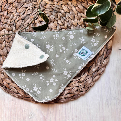 Foulard-Bavoir, petite bavette style bandana, bavoir, avec endos en ratine absorbante.prêts à partir