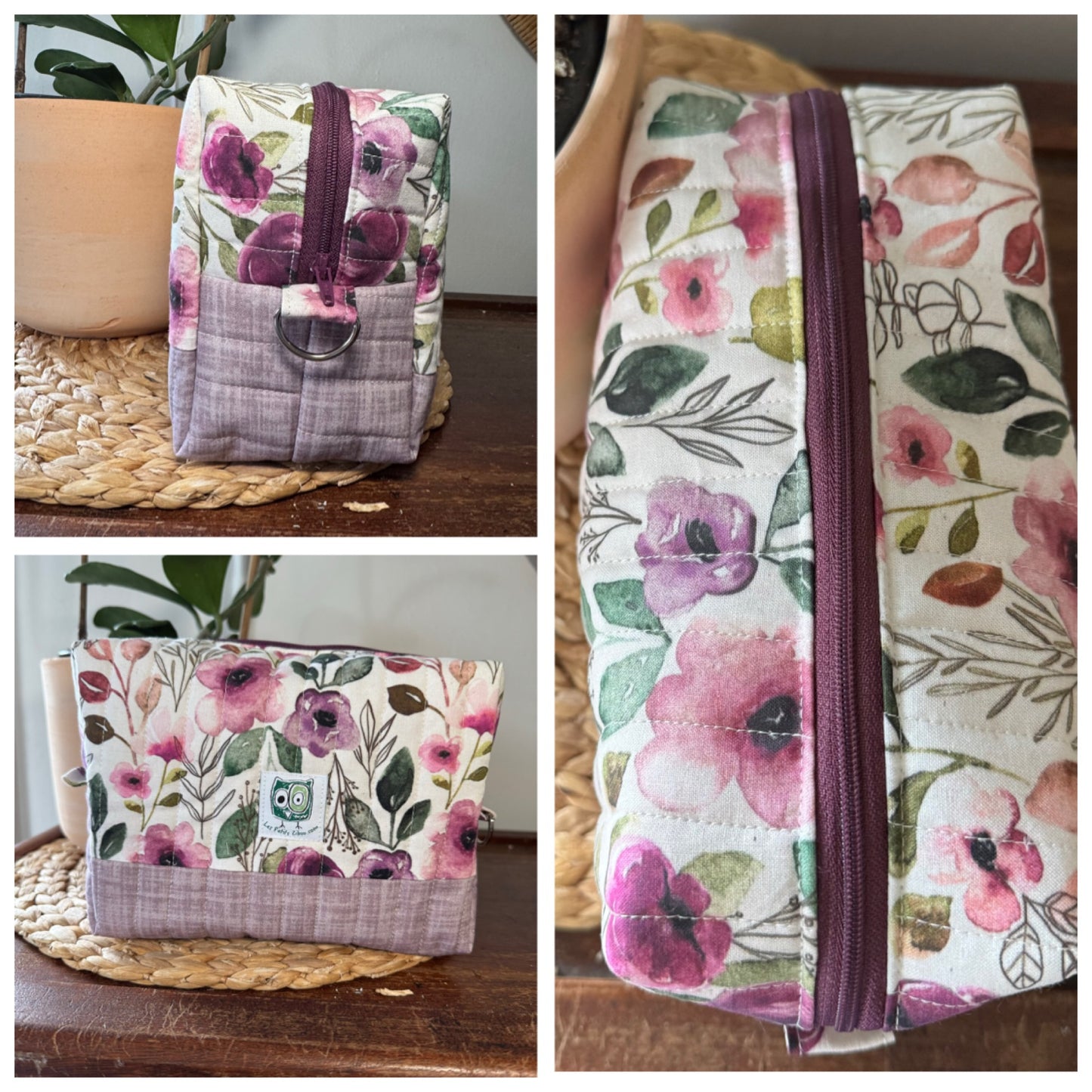 Grande Trousse à maquillage, médicaments, produits de soin... avec fermeture éclair, extérieur matelassé et intérieur en coton Canvas, en stock prêtes à partir !