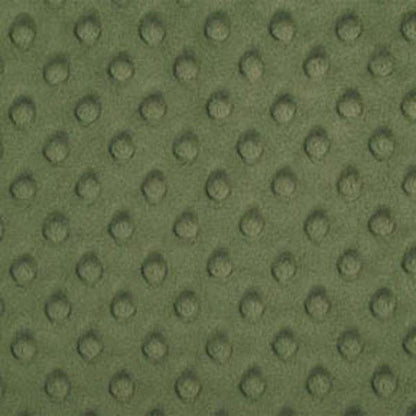 Prête à partir, Couverture de style courtepointe légèrement matelassée, Champignons.  Endos doux en minky vert olive