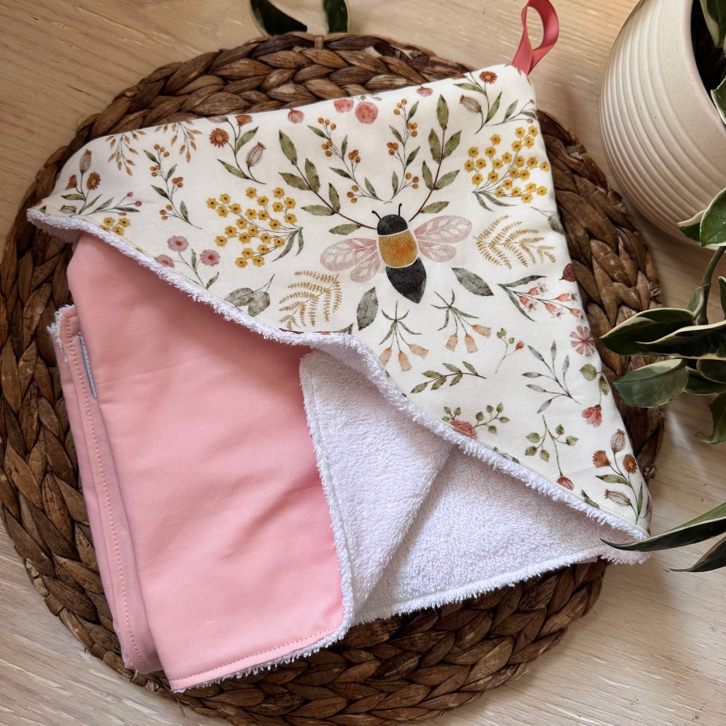 Ready to go! Bathrobe, bath towel, absorbent terry interior.