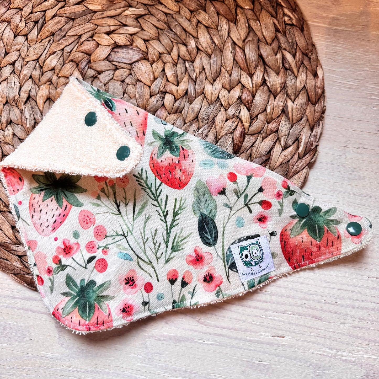 Foulard-Bavoir, petite bavette style bandana, bavoir, avec endos en ratine absorbante.prêts à partir