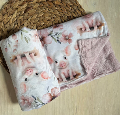 Doudou Douce des 2 cotés PRÊTES À PARTIR,   minky (peluche) imprimé devant et arrière minky ou fourrure