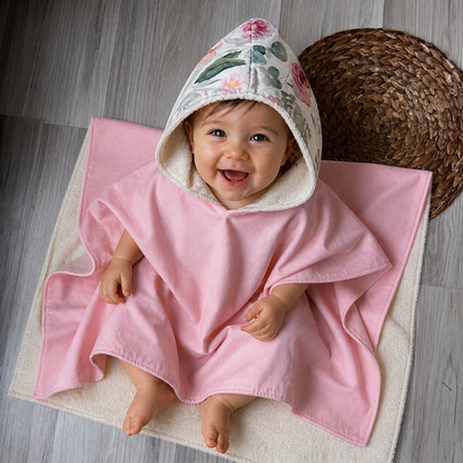 Poncho de plage/de bain, cape de bain, serviette à capuchon, 100% coton taille 9-36 mois ou 3-8 ans