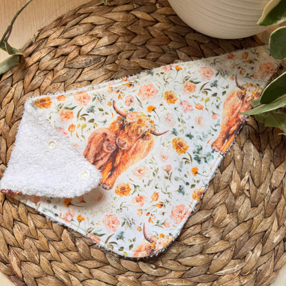 Foulard-Bavoir, petite bavette style bandana, bavoir, avec endos en ratine absorbante.prêts à partir