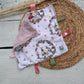 Doudou Rikiki douce des 2 cotés,doudou attache suce / jouet, taille 10x10" (25cm x 25cm) endos en minky ou fourrure et possibilité d'ajouter l'ensemble cadeau
