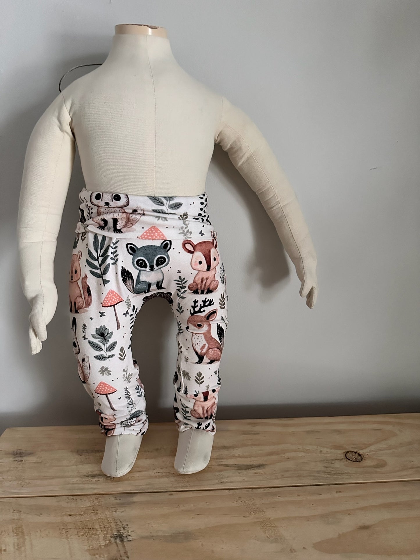 Pantalons évolutifs 3-12 mois et 18-36 mois mois en coton extensible avec joli imprimé