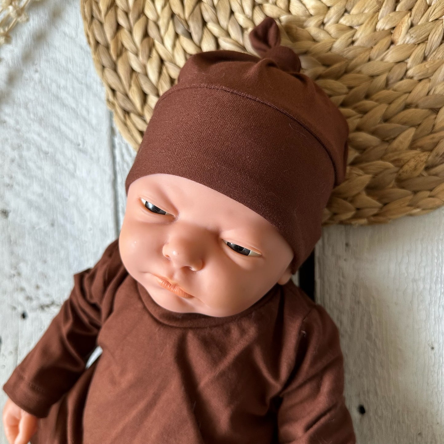 Chapeau, bonnet pour bébé en coton extensible, 2 tailles disponibles