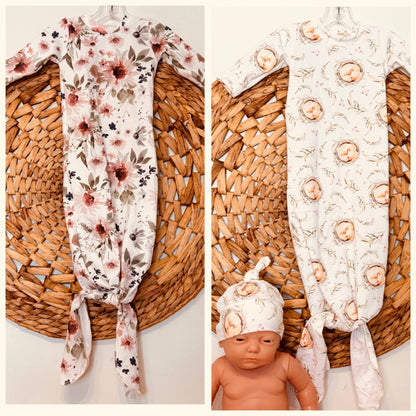 Nuisette, jaquette, robe de nuit en coton pour bébé