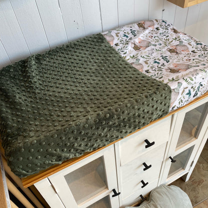 Housse de table a langer avec partie douce en minky ou fourrure